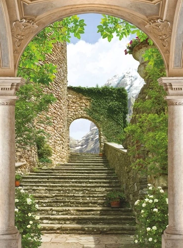 улочки, европейские, лестница вверх, арка