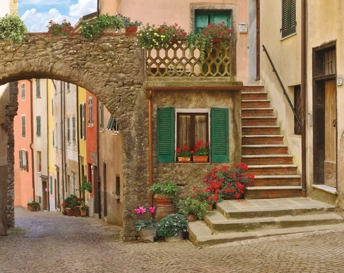 улочки, европейские, коричневые, с лесенкой