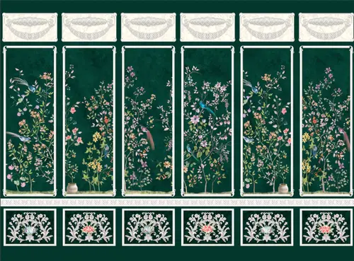 птицы, ветки, рамка, цветы, узоры, цветущие ветки, арка