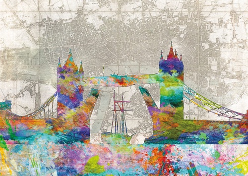 улочки, города, мост, цветные