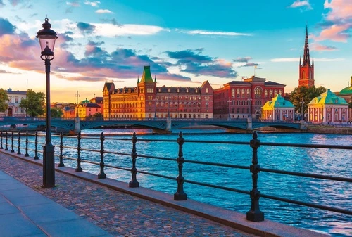 улочки, города, европейские, набережная, яркие, ночные