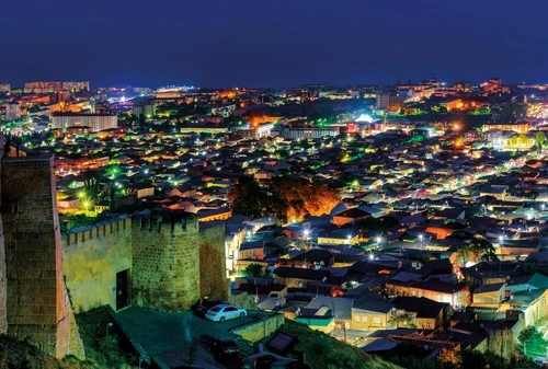 улочки, города, ночные, яркие, разноцветные