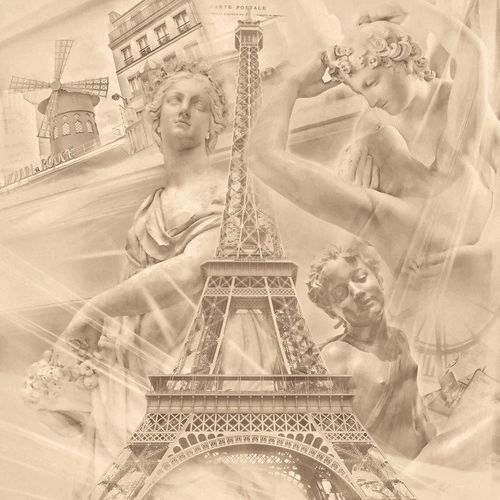 улочки, города, графика, бежевые, париж