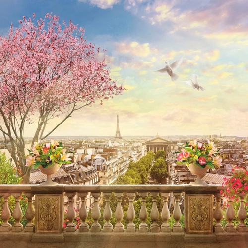 улочки, города, вид с террасы, париж