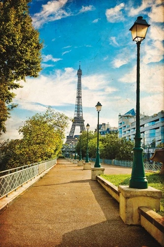улочки, города, эйфелева башня, коричневая, оранжевая