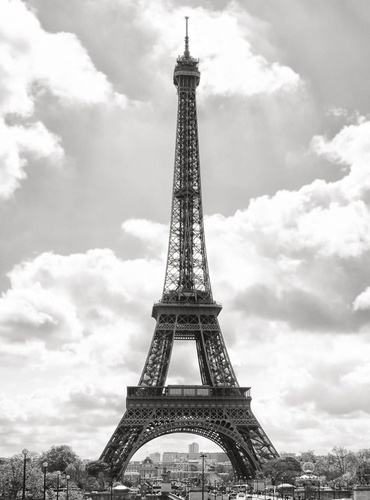 улочки, города, черно-белые, фото, эйфелева башня