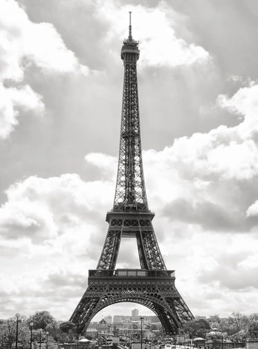 улочки, города, черно-белые, фото, эйфелева башня