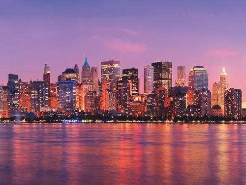 в офис, города, мегаполис, ночной, красный