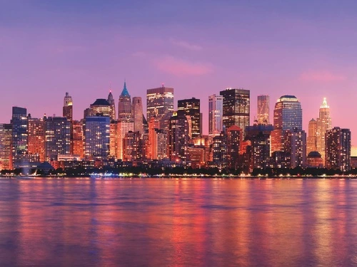 в офис, города, мегаполис, ночной, красный