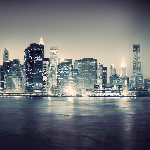 в офис, город, мегаполис, серо-голубая