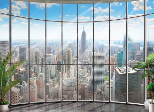 в офис, город, мегаполис, вид из окна