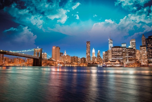 в офис, город, мегаполис, ярко синий