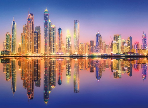 в офис, город, панорама, мегаполис, синий, желтая