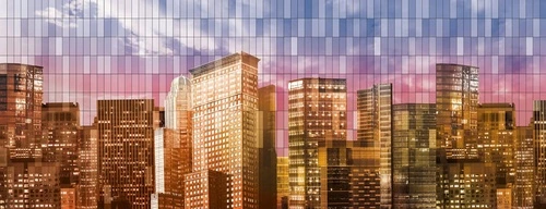 в офис, мегаполис, город, желтая