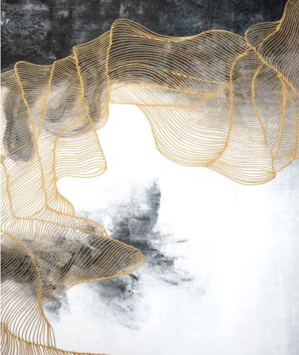 флюиды, черно-белые, золотые линии, на белом фоне