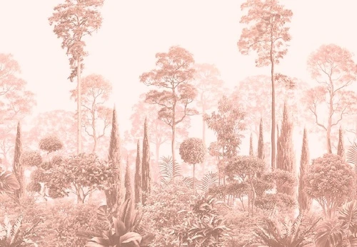 графика, красно-коричневая, тропики, лес, парк, деревья