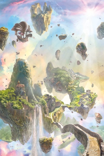 пейзаж, горы, фантези