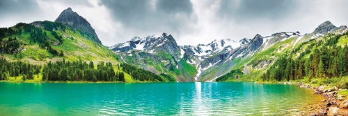 пейзаж, горы, озеро, бирюзовая