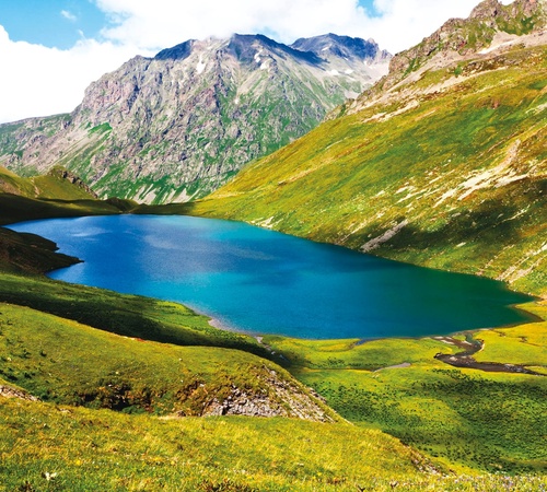 пейзаж, горы, озеро, синий