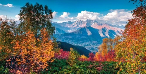 пейзаж, горы, осенний