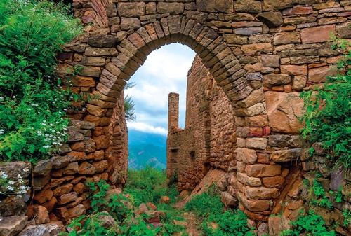 пейзаж, горы, каменный, арочный вход, каменная