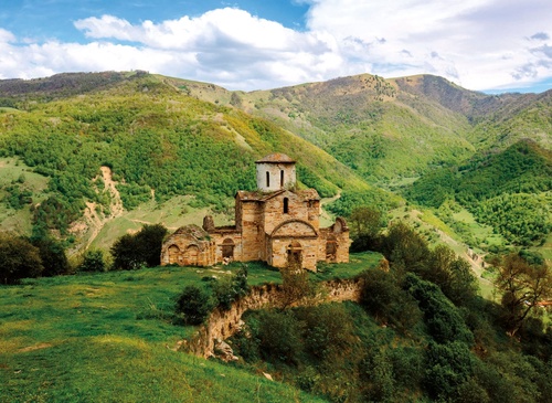 пейзаж, горы, церковь