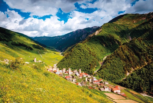 пейзаж, горы, зеленая, темно зеленая