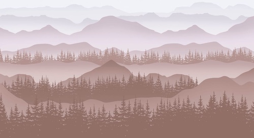 пейзаж, горы, бежевые, лес, ели