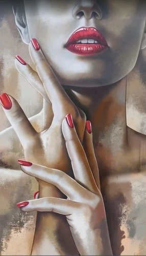 молодежные, девушка, красные