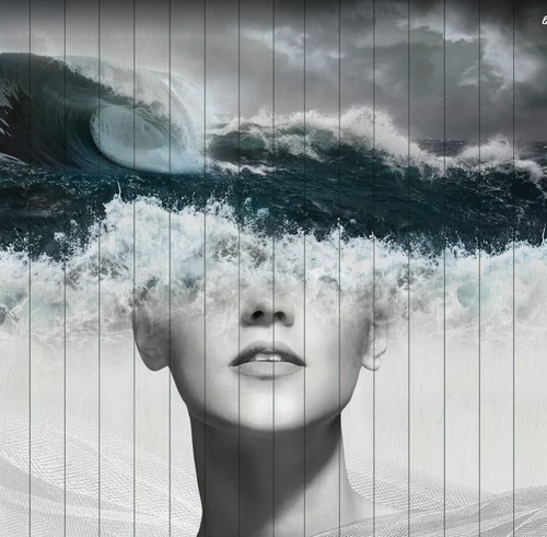 молодежные, девушка, черно-белые, облака