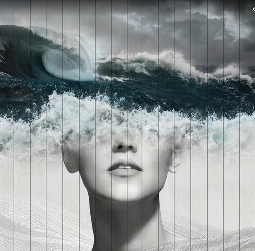 молодежные, девушка, черно-белые, облака