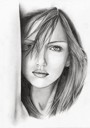 молодежные, девушка, графика, черно-белые