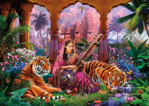 молодежные, девушка, тигры