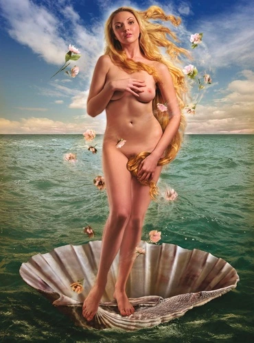 молодежные, девушка, обнаженная, на воде