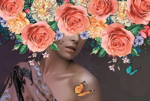 молодежная, девушка, с цветами