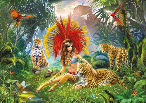 молодежные, девушки, тигры, джунгли