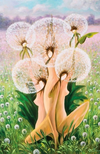 молодежные, девушки, одуванчики