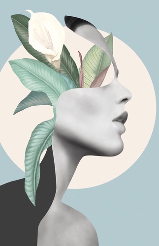 молодежные, девушка, с цветком, голубая