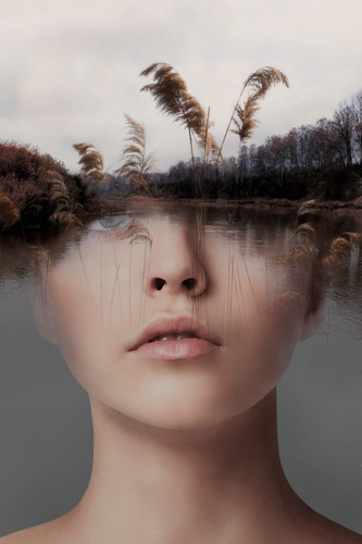 молодежные, девушка, река