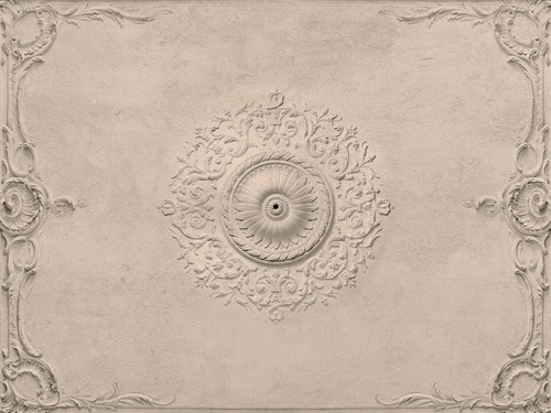 потолок, с лепниной, бежевые, с розеткой