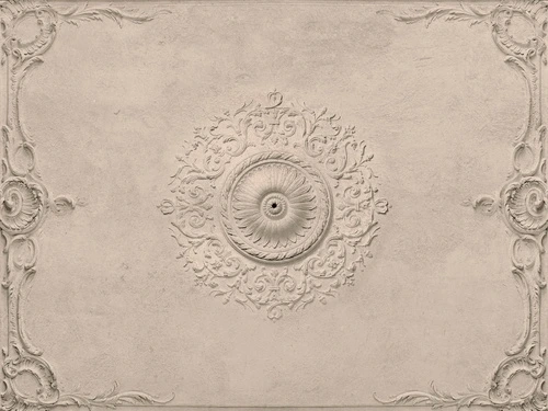 потолок, с лепниной, бежевые, с розеткой