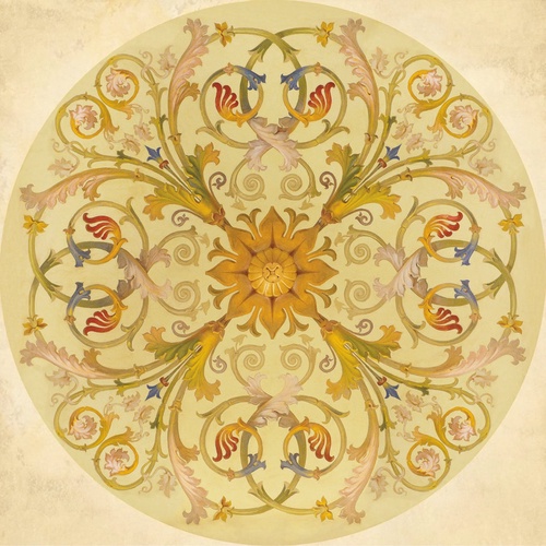 потолок, круглый, с узорами, желтые