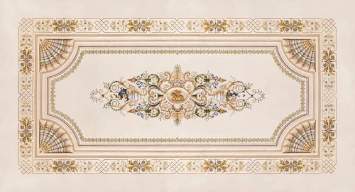 потолок, бежевые, для коридора, широкие, с узором