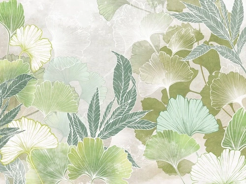 современные, листья, яркие, зеленая