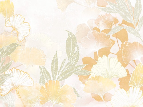 современные, листья, светло желтая