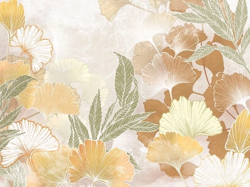 современные, листья, желтая