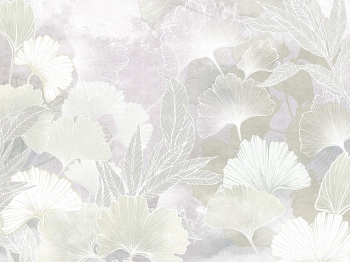 современные, листья, светло серые, белые