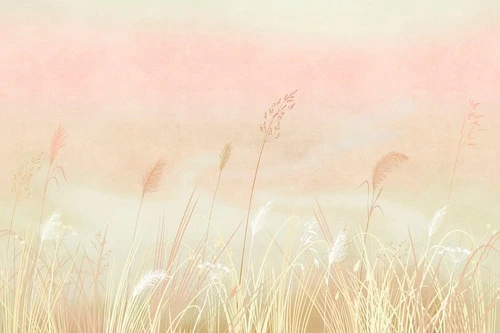 современные, колосья, персиковая