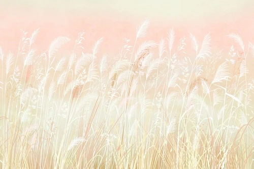 современные, колосья, светло персиковые, белые