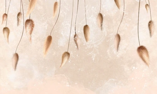 современные, свисающие, листья, светло персиковые